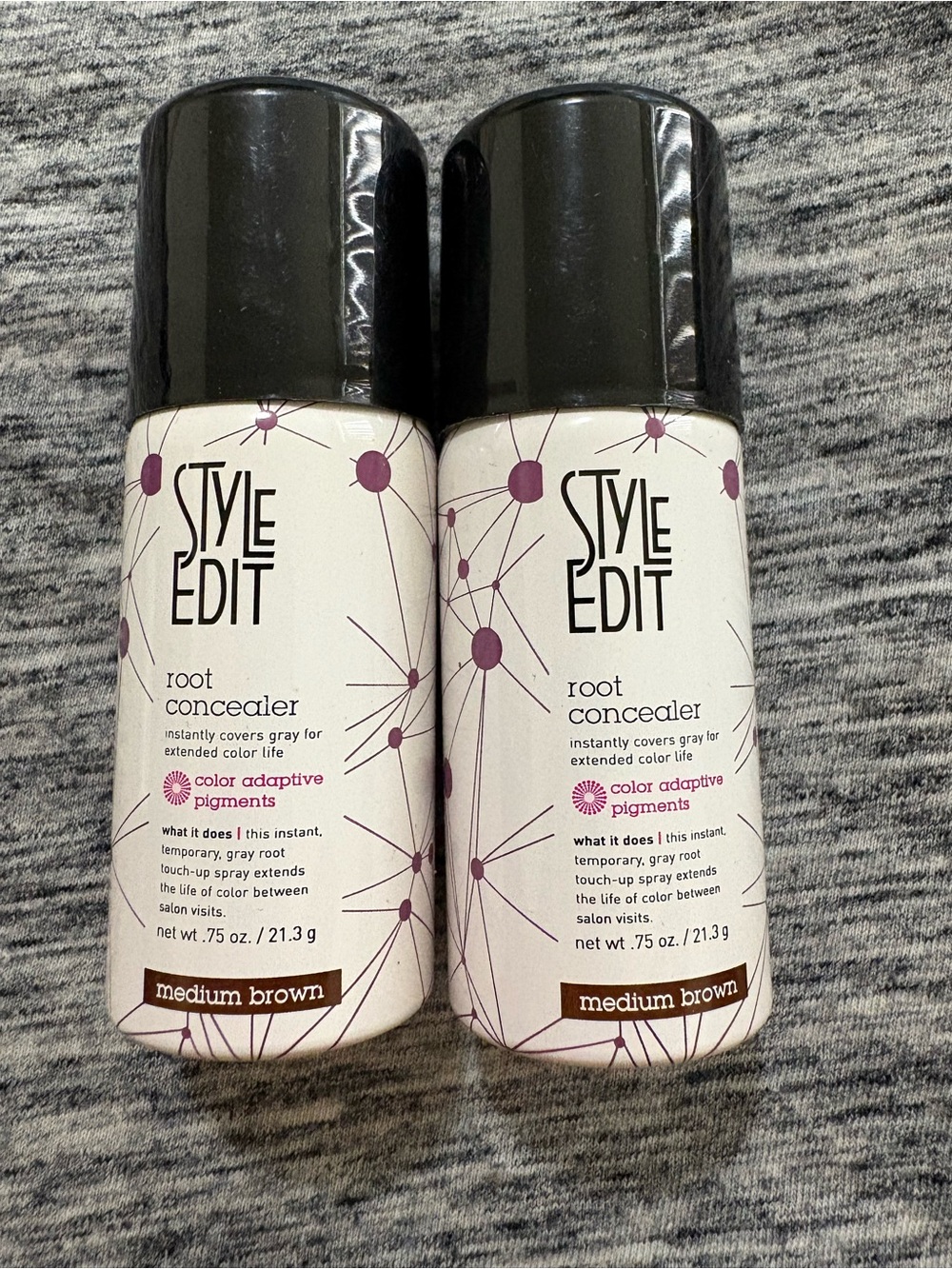Style Edit - Root Concealer Spray - Medium Brown - lot of 2
